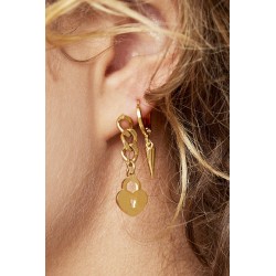 Locked Heart Earstuds in Gold